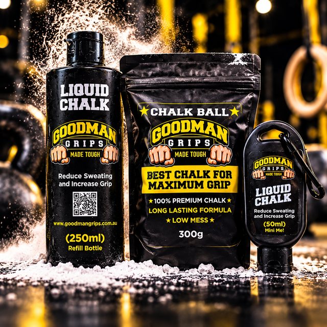 Goodman Grips Liquid Chalk 250ml, Chalk Ball 300g and Liquid Chalk 50ml