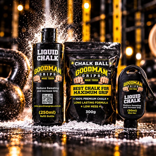 Goodman Grips Liquid Chalk 250ml, Chalk Ball 300g and Liquid Chalk 50ml