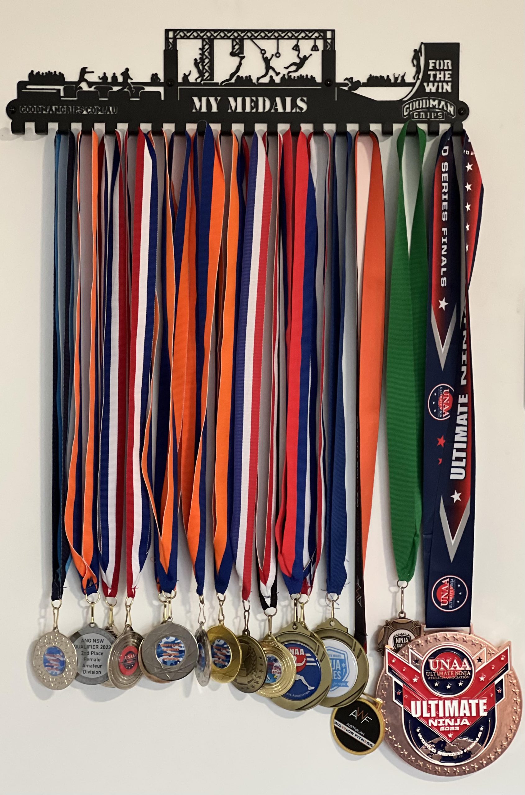 Metal Medal Holder (40cm and 60cm Lengths Available) Choose From Black or Stainless Steel