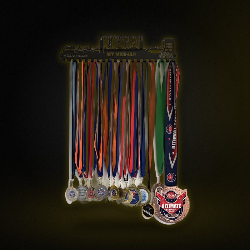 Metal Medal Holder (40cm and 60cm Lengths Available) Choose From Black or Stainless Steel